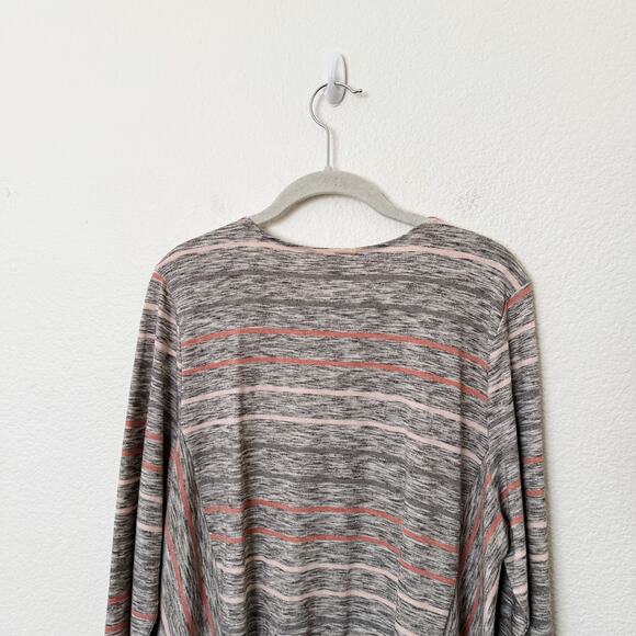 [J. Jill] Pure Jill Striped Scoop Neck Marled Long Sleeve Tunic Top NWT Sz Large - Picture 5 of 11